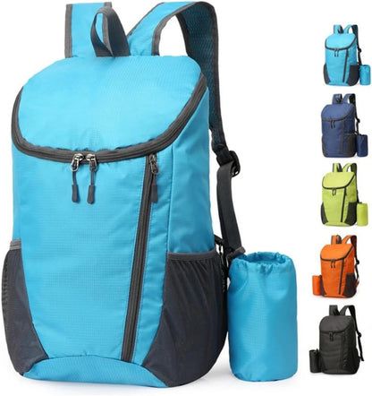 Portable Foldable Backpack Folding Mountaineering Bag, Ultralight Outdoor Cycling Rucksack, Travel Hiking Knapsack (Purple)