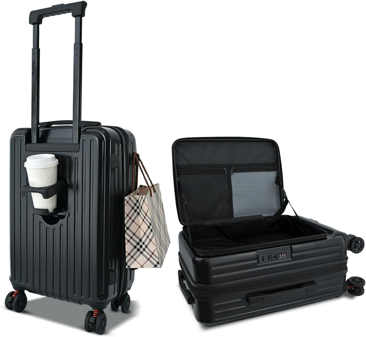 Carry on Luggage 20 inch Airline Approved, Carry on Suitcases with Wheels, Expandable Suitcase with YKK zipper, Top Open Design Luggage with Spinner wheels, Perfect for Gift, Blue Luggage.