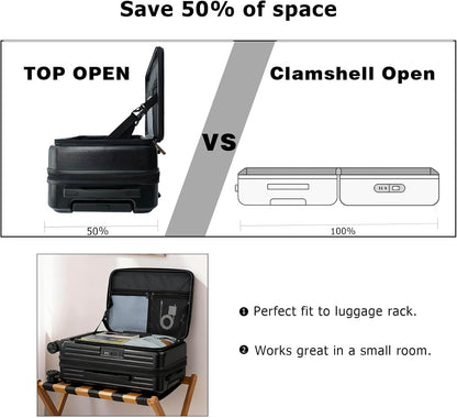 Carry on Luggage 20 inch Airline Approved, Carry on Suitcases with Wheels, Expandable Suitcase with YKK zipper, Top Open Design Luggage with Spinner wheels, Perfect for Gift, Blue Luggage.
