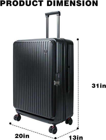 Carry on Luggage 20 inch Airline Approved, Carry on Suitcases with Wheels, Expandable Suitcase with YKK zipper, Top Open Design Luggage with Spinner wheels, Perfect for Gift, Blue Luggage.