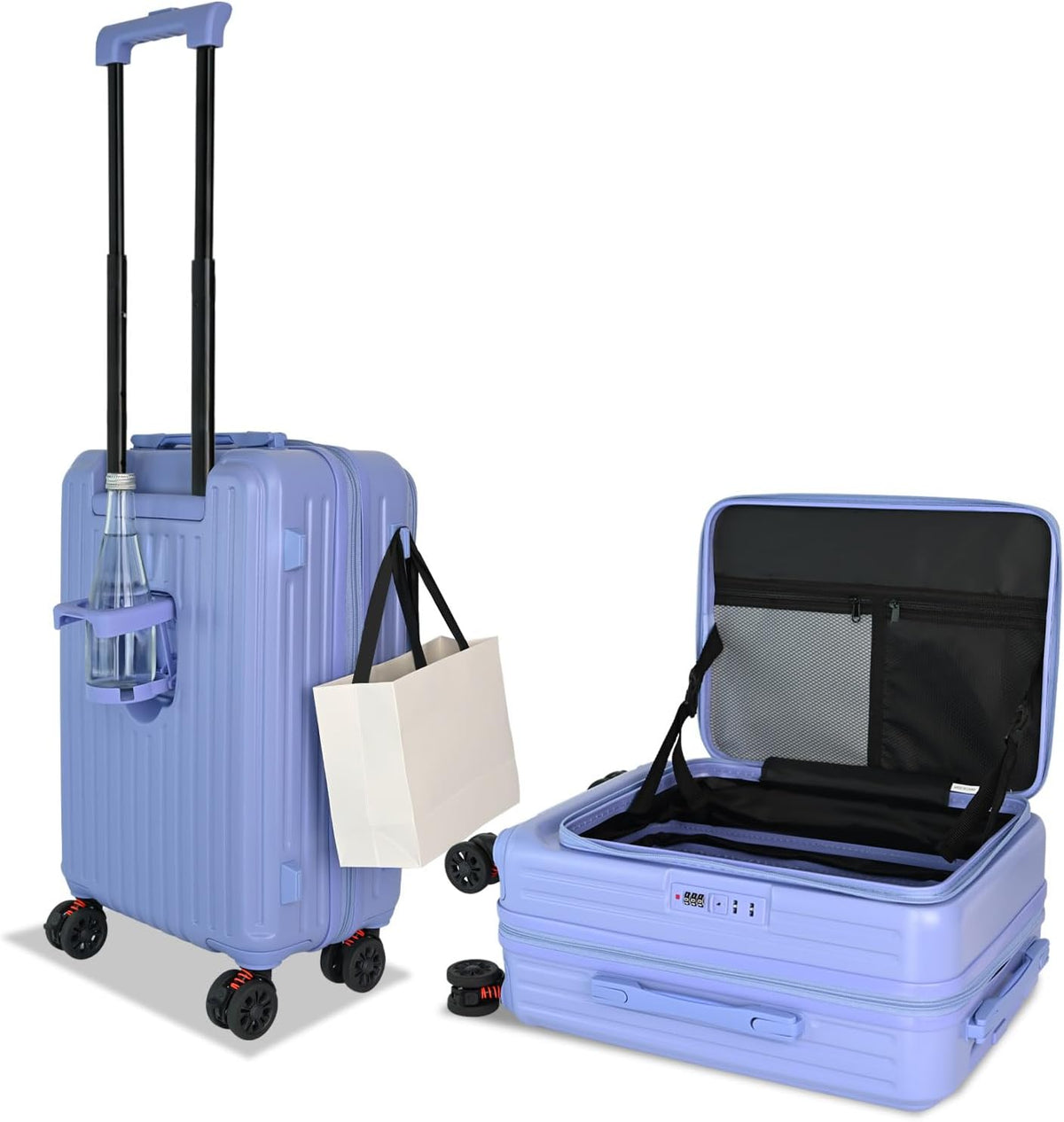Carry on Luggage 20 inch Airline Approved, Carry on Suitcases with Wheels, Expandable Suitcase with YKK zipper, Top Open Design Luggage with Spinner wheels, Perfect for Gift, Blue Luggage.