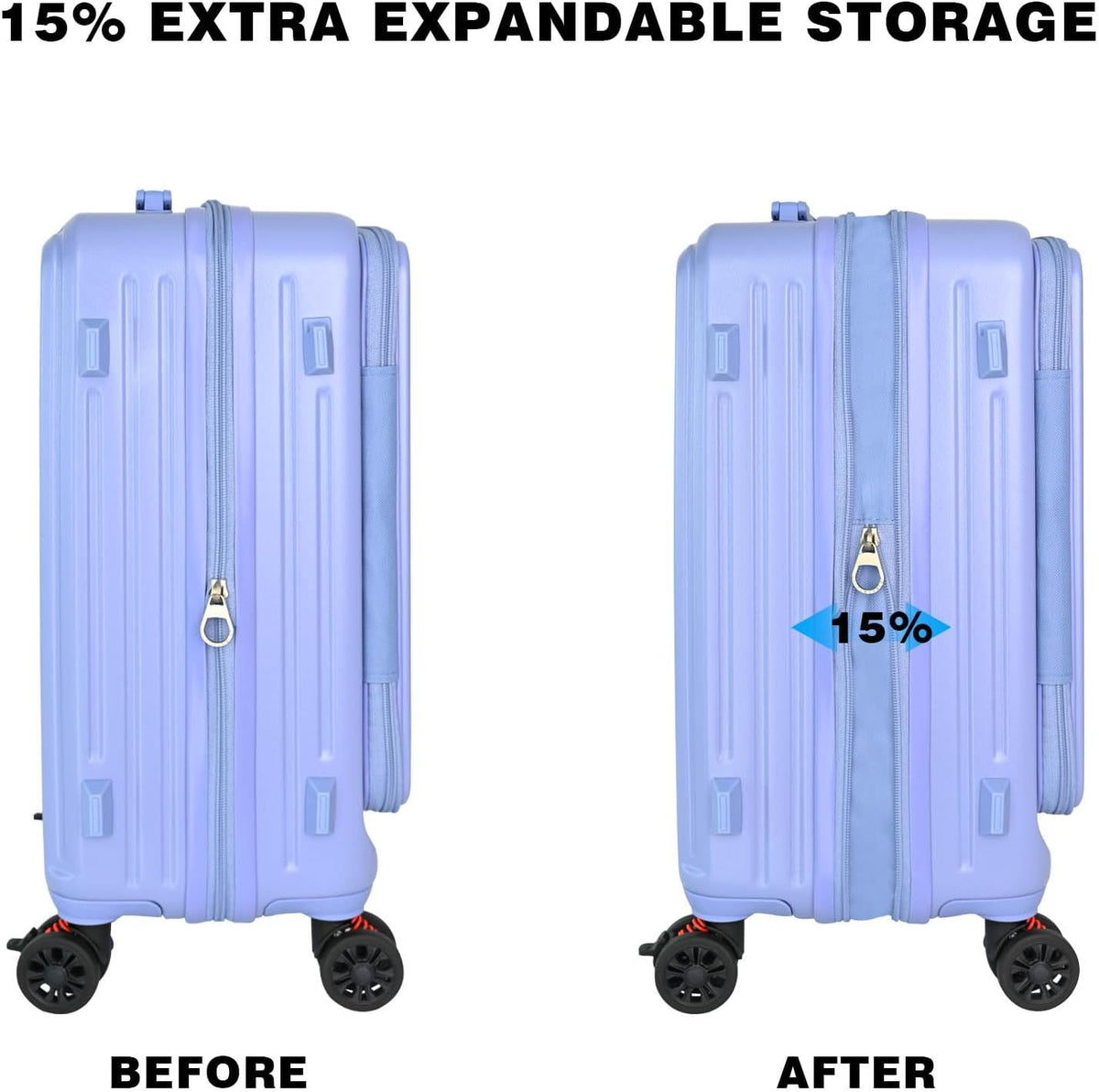 Carry on Luggage 20 inch Airline Approved, Carry on Suitcases with Wheels, Expandable Suitcase with YKK zipper, Top Open Design Luggage with Spinner wheels, Perfect for Gift, Blue Luggage.