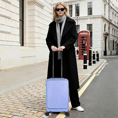 Carry on Luggage 20 inch Airline Approved, Carry on Suitcases with Wheels, Expandable Suitcase with YKK zipper, Top Open Design Luggage with Spinner wheels, Perfect for Gift, Blue Luggage.