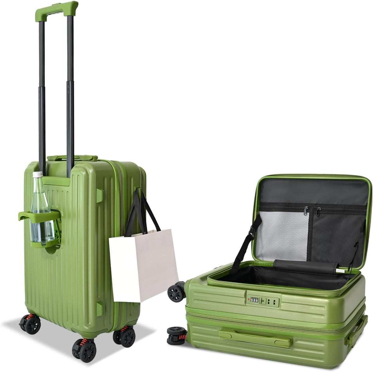 Carry on Luggage 20 inch Airline Approved, Carry on Suitcases with Wheels, Expandable Suitcase with YKK zipper, Top Open Design Luggage with Spinner wheels, Perfect for Gift, Blue Luggage.