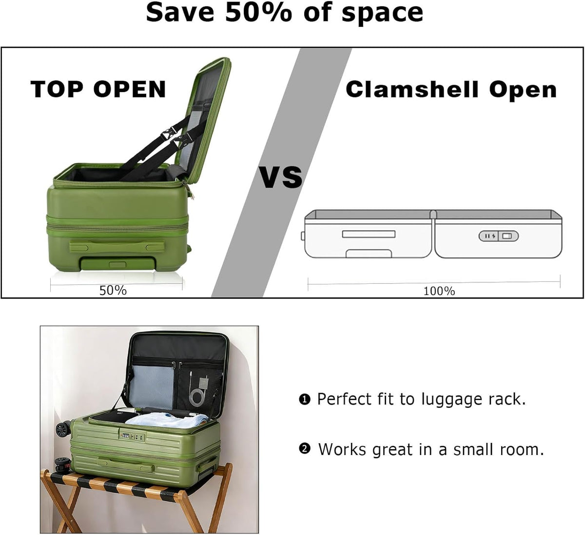 Carry on Luggage 20 inch Airline Approved, Carry on Suitcases with Wheels, Expandable Suitcase with YKK zipper, Top Open Design Luggage with Spinner wheels, Perfect for Gift, Blue Luggage.