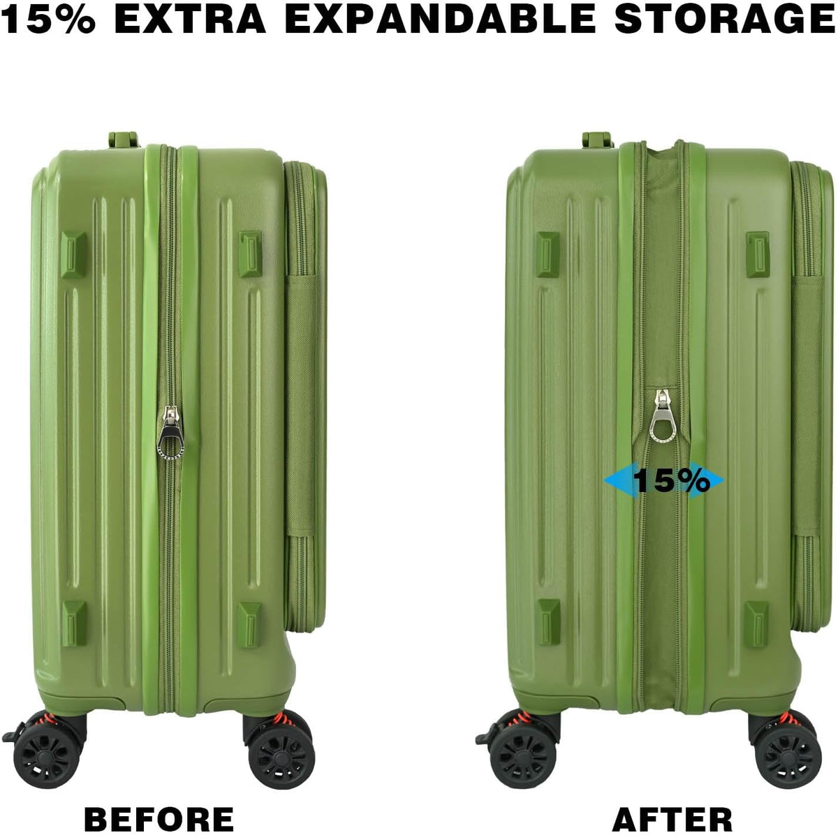 Carry on Luggage 20 inch Airline Approved, Carry on Suitcases with Wheels, Expandable Suitcase with YKK zipper, Top Open Design Luggage with Spinner wheels, Perfect for Gift, Blue Luggage.