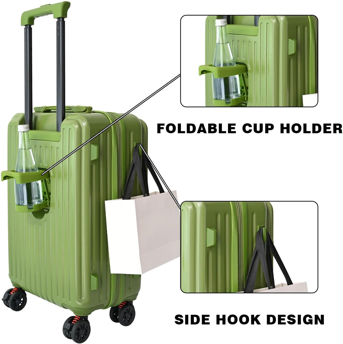 Carry on Luggage 20 inch Airline Approved, Carry on Suitcases with Wheels, Expandable Suitcase with YKK zipper, Top Open Design Luggage with Spinner wheels, Perfect for Gift, Blue Luggage.