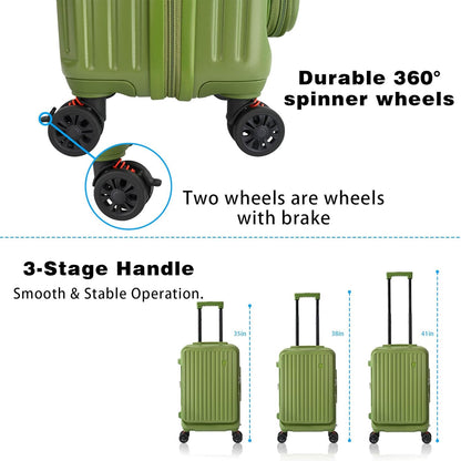 Carry on Luggage 20 inch Airline Approved, Carry on Suitcases with Wheels, Expandable Suitcase with YKK zipper, Top Open Design Luggage with Spinner wheels, Perfect for Gift, Blue Luggage.