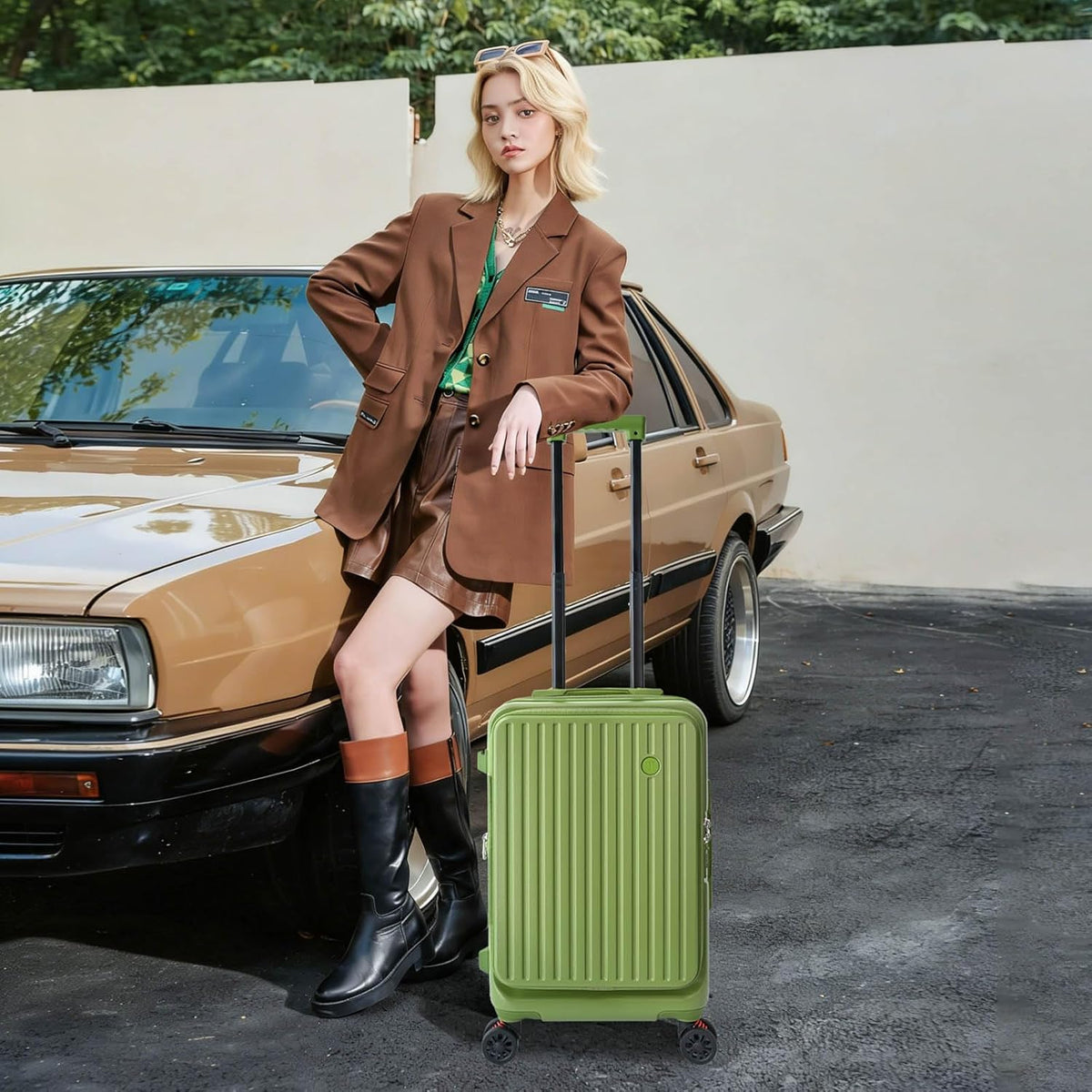 Carry on Luggage 20 inch Airline Approved, Carry on Suitcases with Wheels, Expandable Suitcase with YKK zipper, Top Open Design Luggage with Spinner wheels, Perfect for Gift, Blue Luggage.