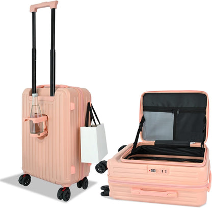 Carry on Luggage 20 inch Airline Approved, Carry on Suitcases with Wheels, Expandable Suitcase with YKK zipper, Top Open Design Luggage with Spinner wheels, Perfect for Gift, Blue Luggage.