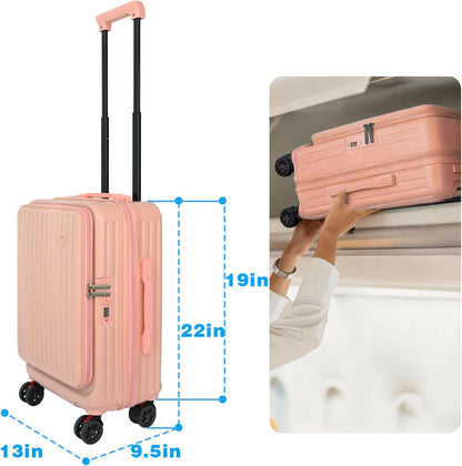 Carry on Luggage 20 inch Airline Approved, Carry on Suitcases with Wheels, Expandable Suitcase with YKK zipper, Top Open Design Luggage with Spinner wheels, Perfect for Gift, Blue Luggage.