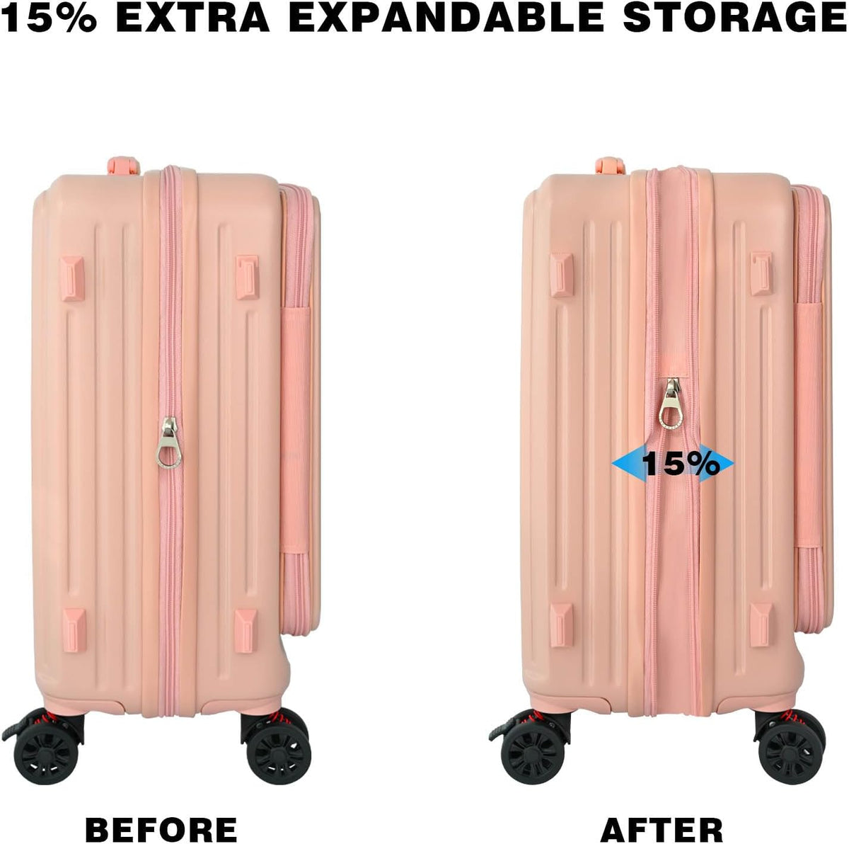 Carry on Luggage 20 inch Airline Approved, Carry on Suitcases with Wheels, Expandable Suitcase with YKK zipper, Top Open Design Luggage with Spinner wheels, Perfect for Gift, Blue Luggage.