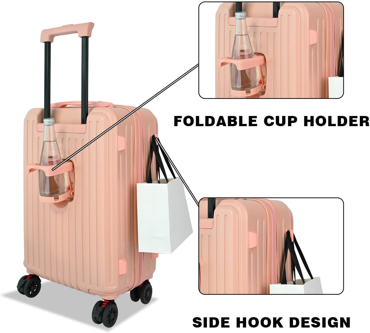 Carry on Luggage 20 inch Airline Approved, Carry on Suitcases with Wheels, Expandable Suitcase with YKK zipper, Top Open Design Luggage with Spinner wheels, Perfect for Gift, Blue Luggage.
