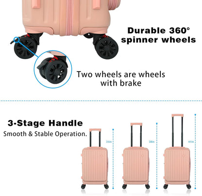 Carry on Luggage 20 inch Airline Approved, Carry on Suitcases with Wheels, Expandable Suitcase with YKK zipper, Top Open Design Luggage with Spinner wheels, Perfect for Gift, Blue Luggage.