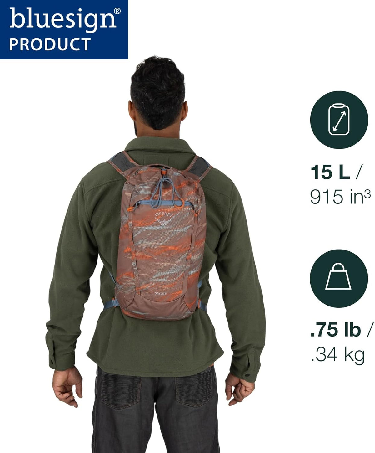 Daylite Cinch Backpack - Lightweight Travel Bag for Hikes, Festivals, and Everyday, Seaweed Green Amazon Exclusive