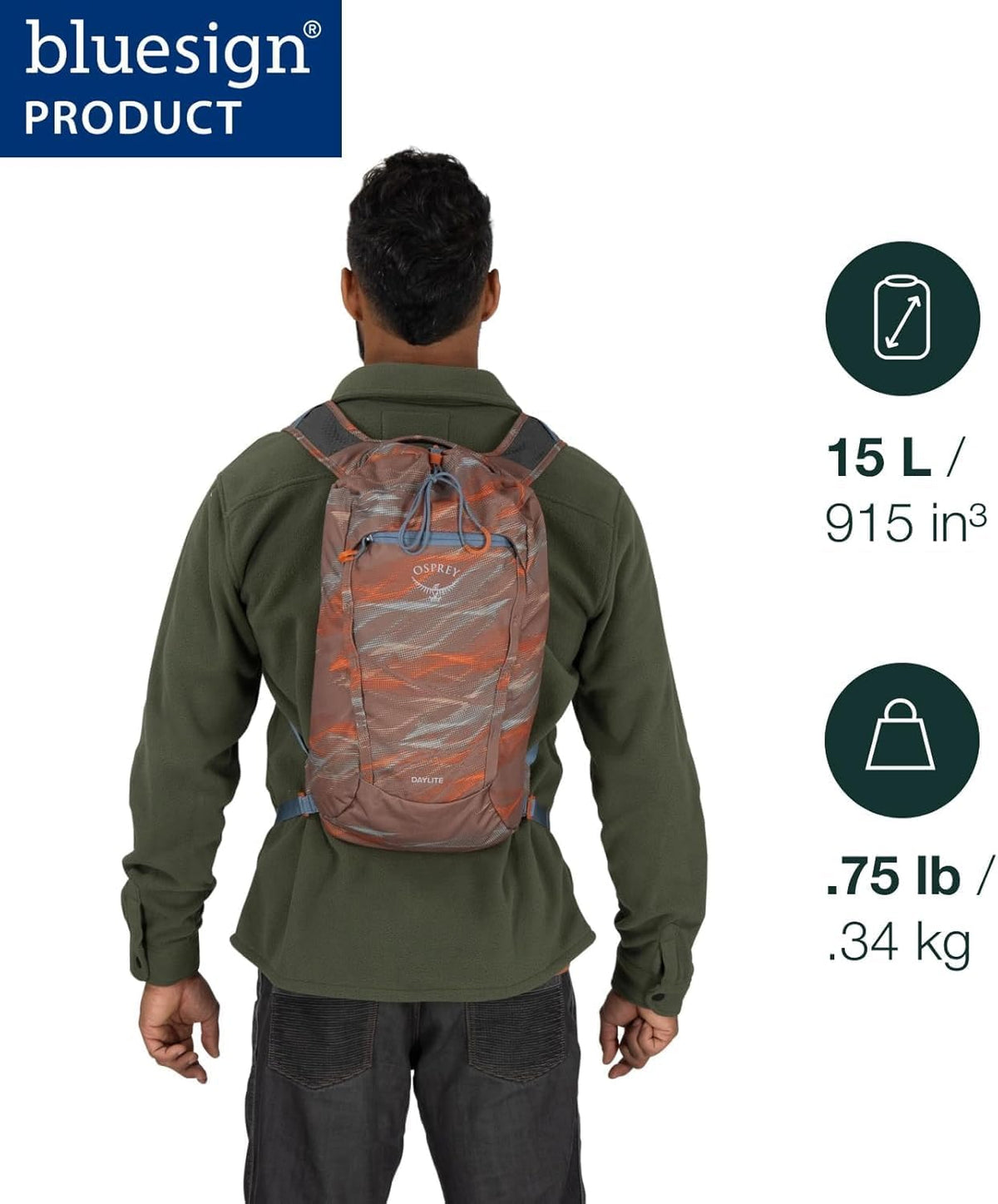 Daylite Cinch Backpack - Lightweight Travel Bag for Hikes, Festivals, and Everyday, Seaweed Green Amazon Exclusive