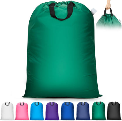 Extra Large Laundry Bag With Handles, Heavy Duty, Travel Laundry Bag for Dirty Clothes, 28" x 40" (Black)