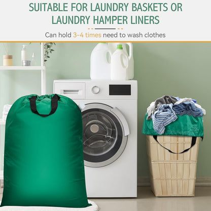 Extra Large Laundry Bag With Handles, Heavy Duty, Travel Laundry Bag for Dirty Clothes, 28" x 40" (Black)
