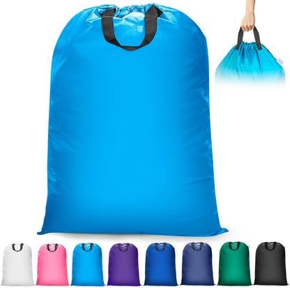 Extra Large Laundry Bag With Handles, Heavy Duty, Travel Laundry Bag for Dirty Clothes, 28" x 40" (Black)