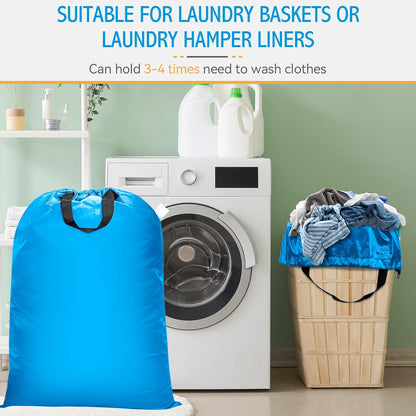 Extra Large Laundry Bag With Handles, Heavy Duty, Travel Laundry Bag for Dirty Clothes, 28" x 40" (Black)