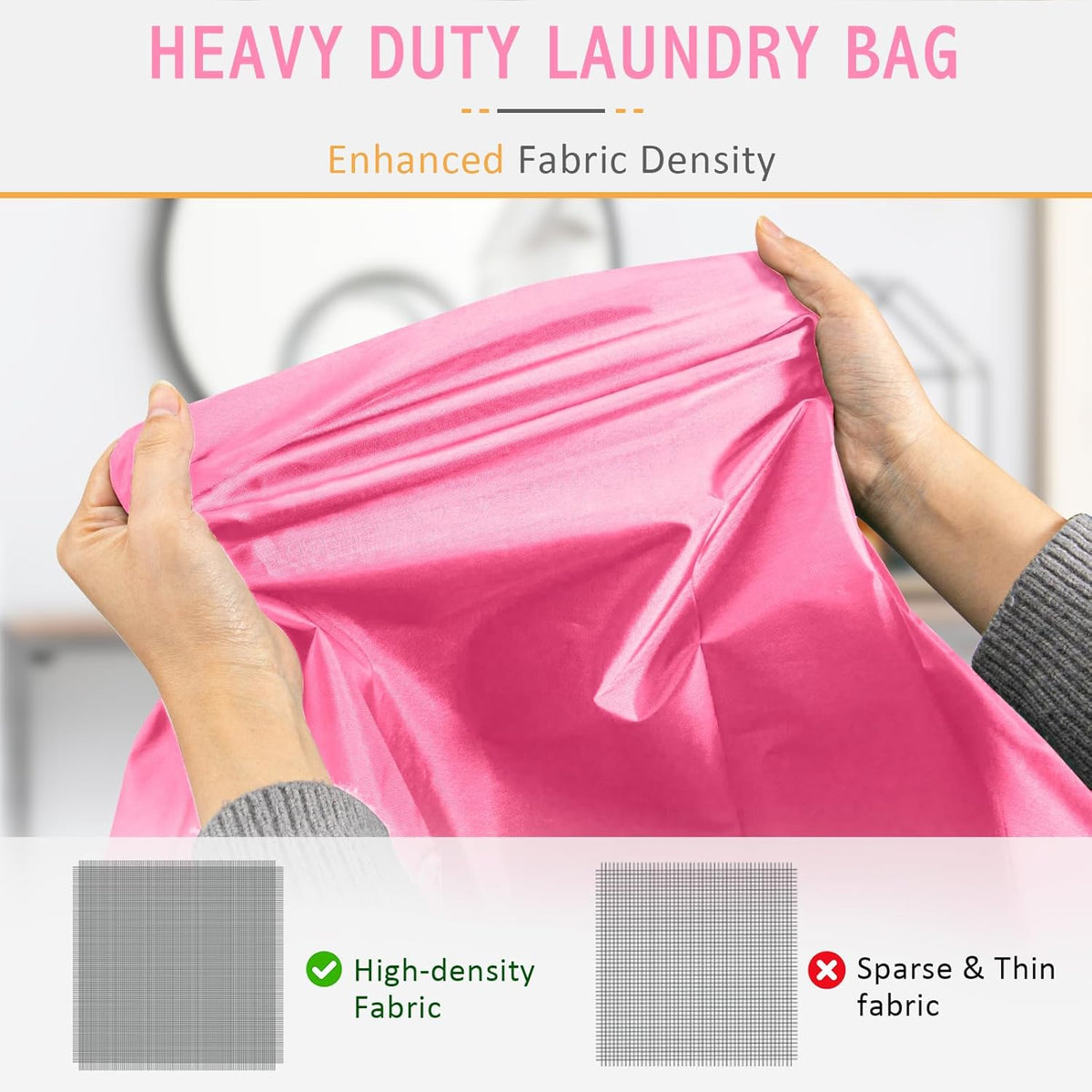 Extra Large Laundry Bag With Handles, Heavy Duty, Travel Laundry Bag for Dirty Clothes, 28" x 40" (Black)
