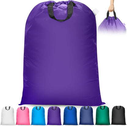 Extra Large Laundry Bag With Handles, Heavy Duty, Travel Laundry Bag for Dirty Clothes, 28" x 40" (Black)