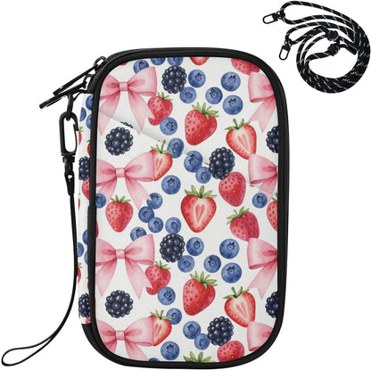 Travel Doc Organizer 21×14×3 CM | Scratch Resistant Polyester Full Print Multi-Way Carry for Adults Daily Use Lemon Circles