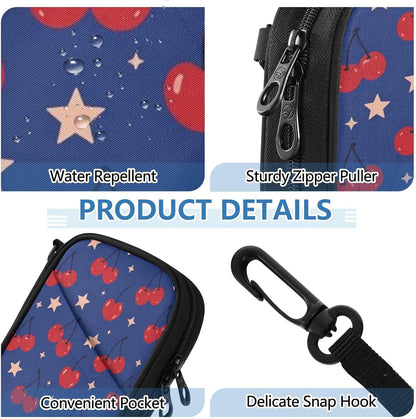 Travel Doc Organizer 21×14×3 CM | Scratch Resistant Polyester Full Print Multi-Way Carry for Adults Daily Use Lemon Circles