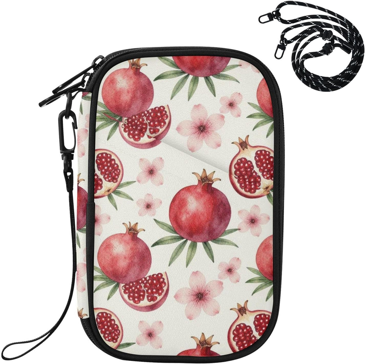 Travel Doc Organizer 21×14×3 CM | Scratch Resistant Polyester Full Print Multi-Way Carry for Adults Daily Use Lemon Circles