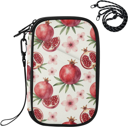 Travel Doc Organizer 21×14×3 CM | Scratch Resistant Polyester Full Print Multi-Way Carry for Adults Daily Use Lemon Circles