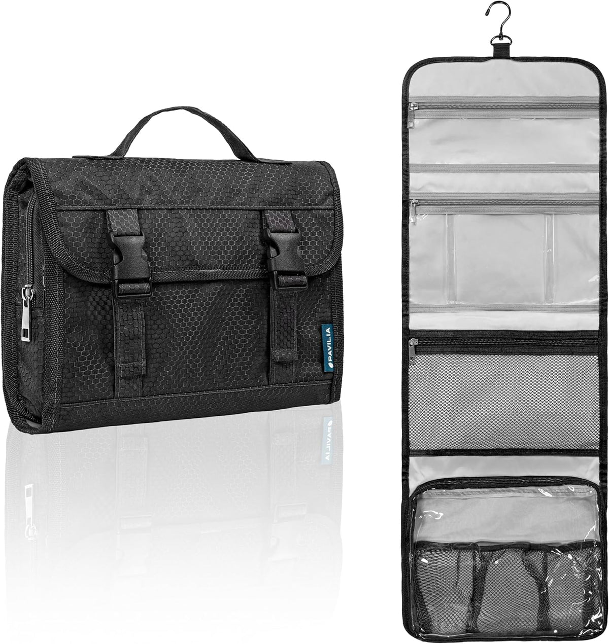 Travel Hanging Toiletry Bag for Women Men, Large Capacity Makeup Bag Kit, Waterproof Cosmetic Storage Organizer Case for Bathroom Shower