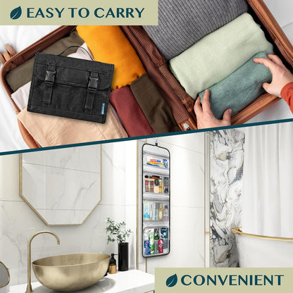 Travel Hanging Toiletry Bag for Women Men, Large Capacity Makeup Bag Kit, Waterproof Cosmetic Storage Organizer Case for Bathroom Shower