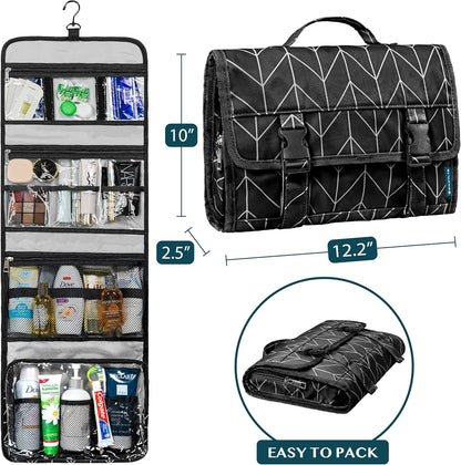 Travel Hanging Toiletry Bag for Women Men, Large Capacity Makeup Bag Kit, Waterproof Cosmetic Storage Organizer Case for Bathroom Shower