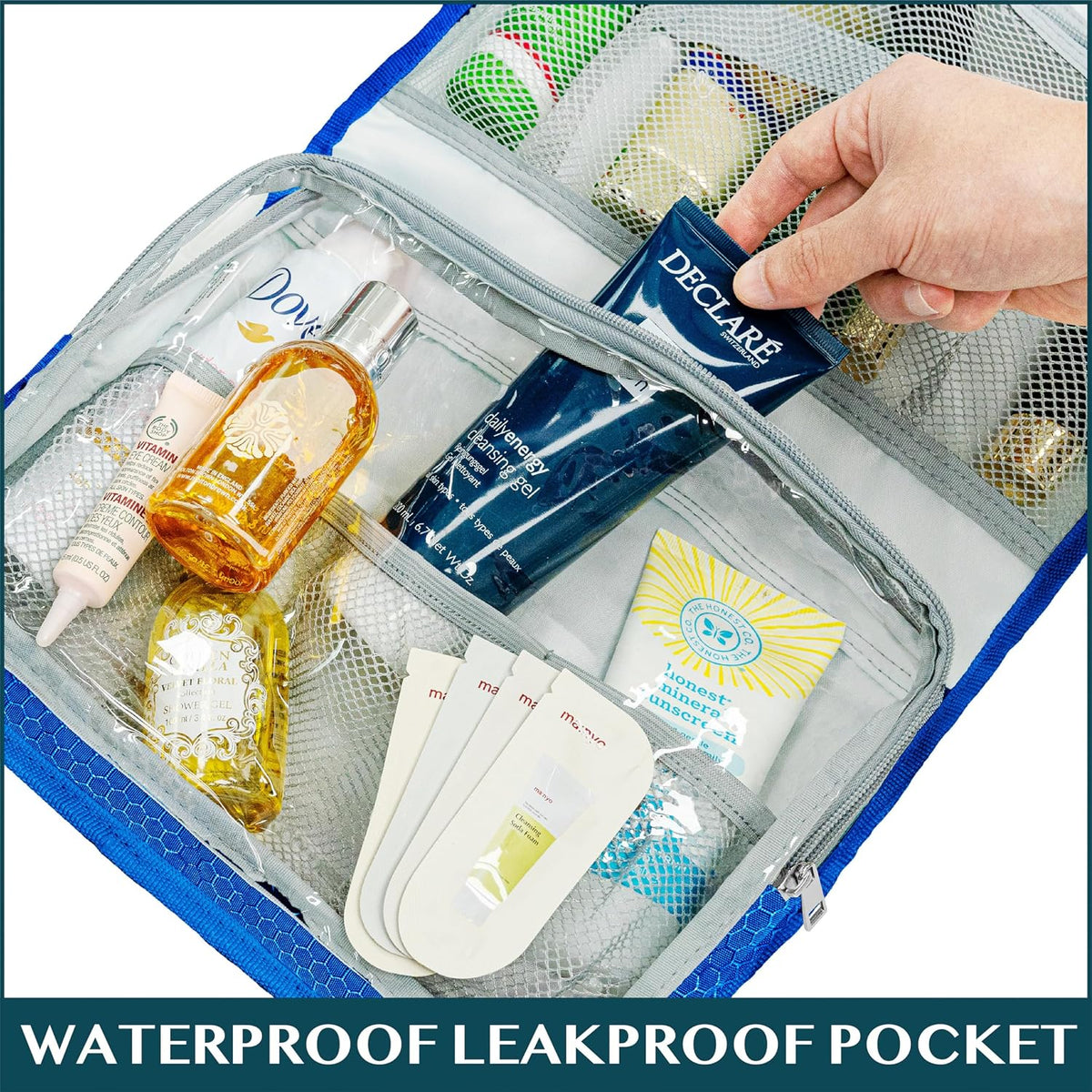 Travel Hanging Toiletry Bag for Women Men, Large Capacity Makeup Bag Kit, Waterproof Cosmetic Storage Organizer Case for Bathroom Shower