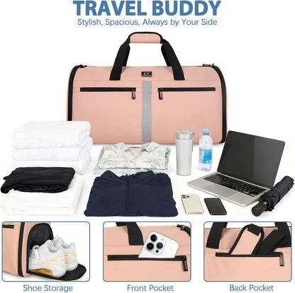 Garment Bags for Travel,50L Carry on Convertible Garment Duffle bag with Shoulder Strap,3 in 1 Hanging Suit Travel Bag with Shoulder Strap