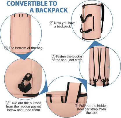 Garment Bags for Travel,50L Carry on Convertible Garment Duffle bag with Shoulder Strap,3 in 1 Hanging Suit Travel Bag with Shoulder Strap