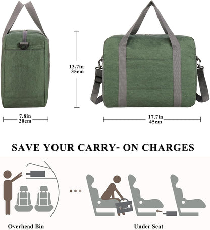 For Spirit Airlines Personal Item Bag 18x14x8 with Wet Pocket Foldable Travel Duffel Bag Underseat Carry on for Men & Women