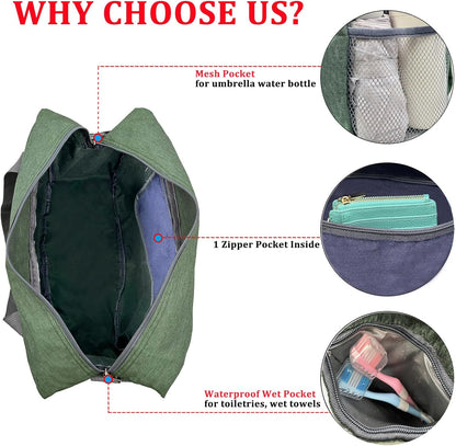 For Spirit Airlines Personal Item Bag 18x14x8 with Wet Pocket Foldable Travel Duffel Bag Underseat Carry on for Men & Women