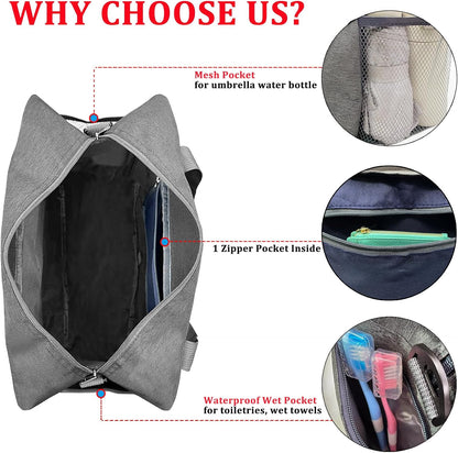 For Spirit Airlines Personal Item Bag 18x14x8 with Wet Pocket Foldable Travel Duffel Bag Underseat Carry on for Men & Women