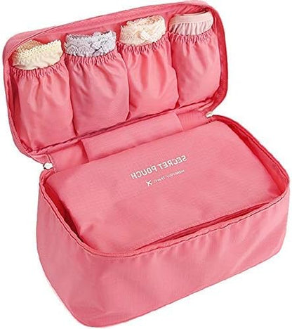 Multi-Functional Women Toiletry Inner Wear Storage Bag | Bra Underwear Pouch | Travel Organizer Bag for Women & Girls (Multi Color)