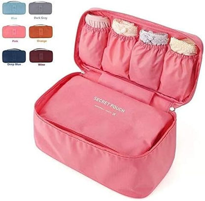 Multi-Functional Women Toiletry Inner Wear Storage Bag | Bra Underwear Pouch | Travel Organizer Bag for Women & Girls (Multi Color)