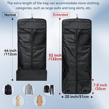 Garment Duffle Bags for Travel, 4 in 1 Convertible Garment Bags with Separated Suit Bag Shoe Compartment, Waterproof Carry On Luggage Bag Backpack for Short Trip, Weekender Bag for Men Women