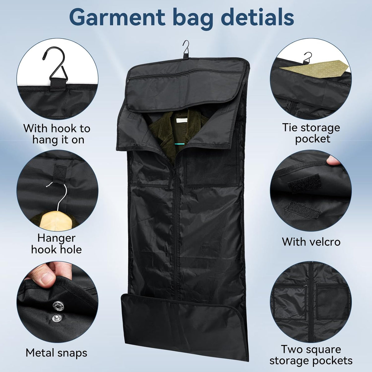 Garment Duffle Bags for Travel, 4 in 1 Convertible Garment Bags with Separated Suit Bag Shoe Compartment, Waterproof Carry On Luggage Bag Backpack for Short Trip, Weekender Bag for Men Women