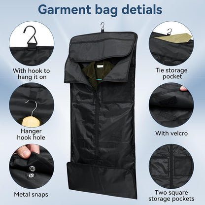Garment Duffle Bags for Travel, 4 in 1 Convertible Garment Bags with Separated Suit Bag Shoe Compartment, Waterproof Carry On Luggage Bag Backpack for Short Trip, Weekender Bag for Men Women