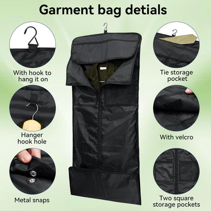 Garment Duffle Bags for Travel, 4 in 1 Convertible Garment Bags with Separated Suit Bag Shoe Compartment, Waterproof Carry On Luggage Bag Backpack for Short Trip, Weekender Bag for Men Women