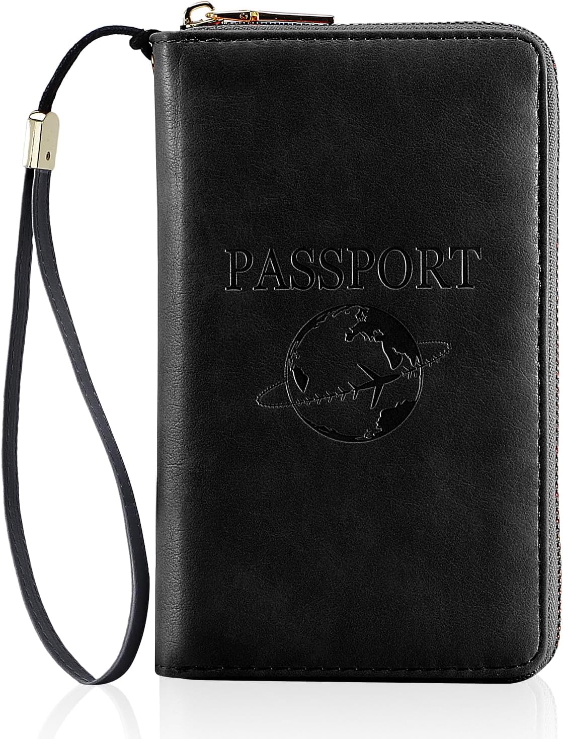Passport Holder Wallet Lightweight Travel Wallet Zipped Credit Cards Case Holder with Detachable Wrist Strap for Women and Men
