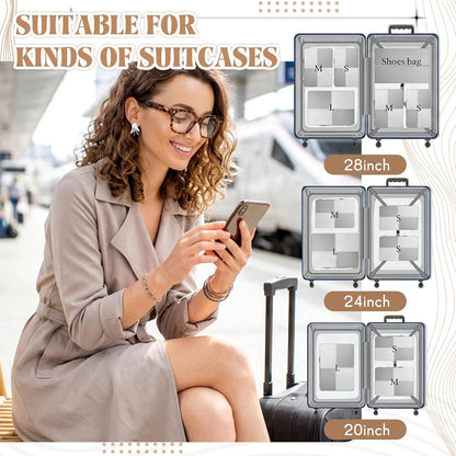 9 Set Compression Packing Cubes for Travel, Luggage Suitcase Organizer Bags with Breathable Mesh Panel for Space Saving Carry on(Beige, Black, Gray)