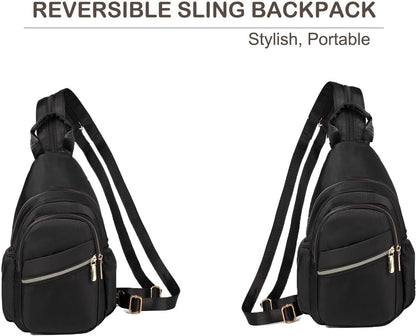 Small Crossbody Bag Convertible Mini Backpack for Women, Cross Body Sling Bag Sling Backpack for Travel Daypack