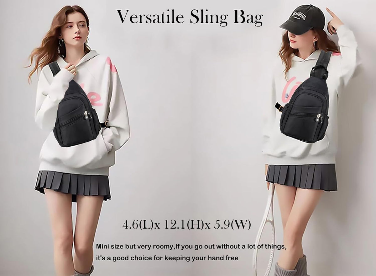 Small Crossbody Bag Convertible Mini Backpack for Women, Cross Body Sling Bag Sling Backpack for Travel Daypack
