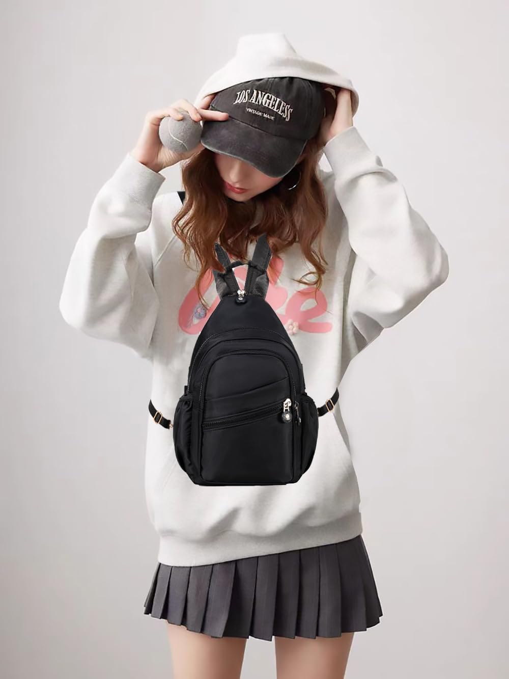 Small Crossbody Bag Convertible Mini Backpack for Women, Cross Body Sling Bag Sling Backpack for Travel Daypack